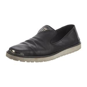 Men’s Giuseppe Zanotti Slip-On Leather Casual Loafers Logo Silver EU 45/US 12